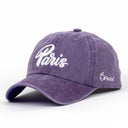 Paris Nakışlı Yıkamalı Şapka