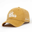 Paris Nakışlı Yıkamalı Şapka